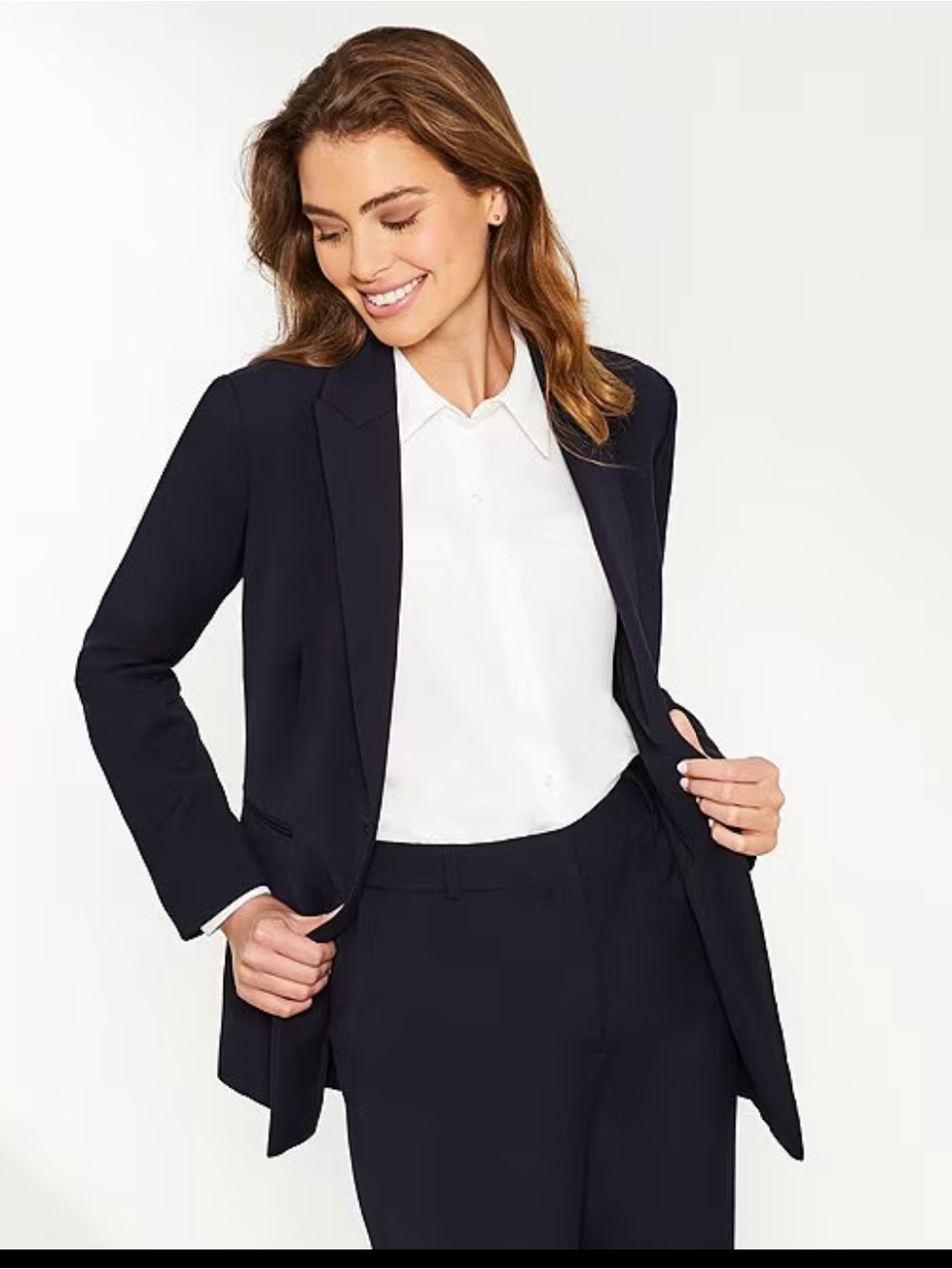 Alex Marie Liza Anywhere Everywhere Coordinating Peak Lapel Navy Blazer Jacket 8